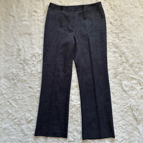 Lafayette 148 New York Pants Straight Leg Trouser Wool Blend Black Petite 10 - Picture 1 of 11